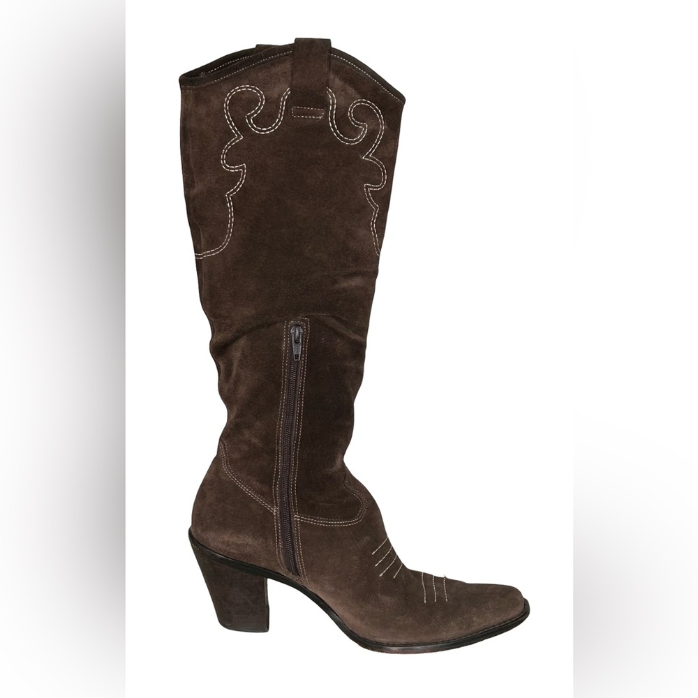 Dr. Scholl's Y2K Brown Suede Western Cowgirl Boots Women's 7.5 Country Bohemian - Picture 6 of 15